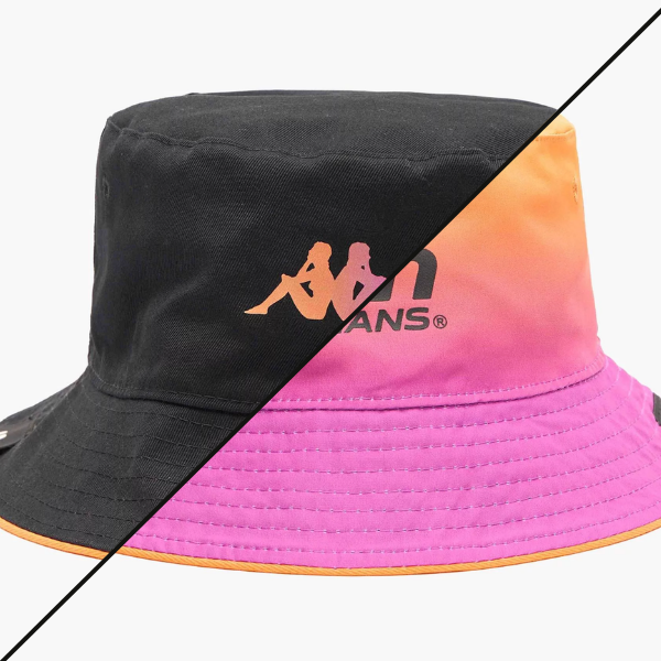 Reversible Kappa black and fluo gradient bucket hat 24H Le Mans 